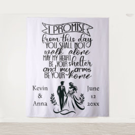 Shelter in Your Arms Wedding Backdrop Wandteppich