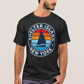 Shelter Island New York NY Vintag Sailboat Retro  T-Shirt
