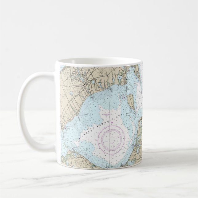 Shelter Island Sound and Peconic Bays Chart Kaffeetasse (Links)