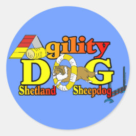 Sheltie Agility Shetland Sheepdog Geschenke Runder Aufkleber