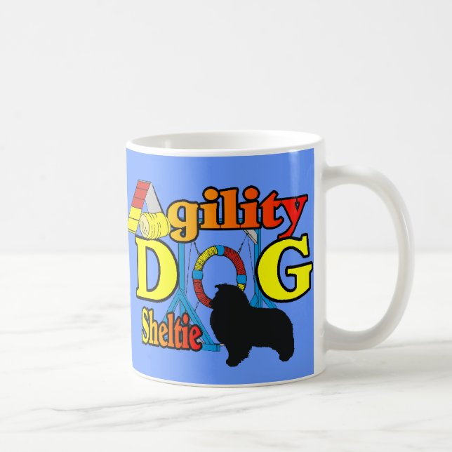 Sheltie Agility Shetland Sheepdog Geschenke Tasse (Rechts)