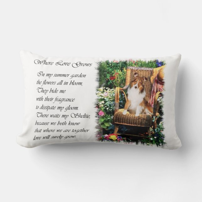 Sheltie Art spendet Sommergarten Lendenkissen (Vorderseite)