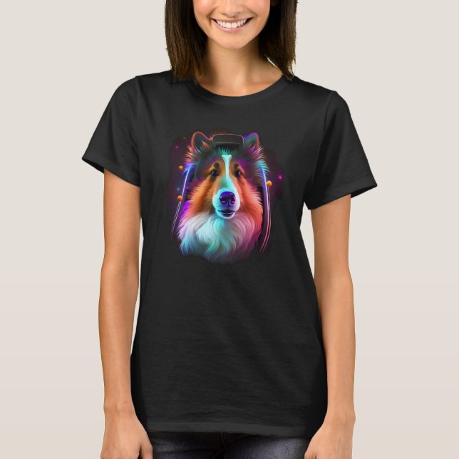 Sheltie Astronaut Dog Outer Space Shetland Sheepdo T-Shirt (Vorderseite)