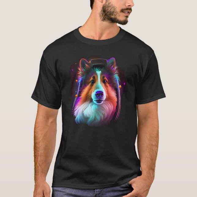 Sheltie Astronaut Dog Outer Space Shetland Sheepdo T-Shirt (Vorderseite)