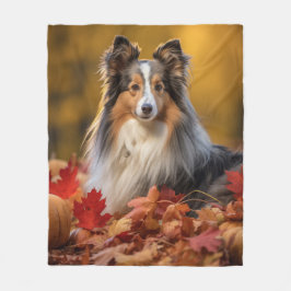 Sheltie Autumn Fleecedecke