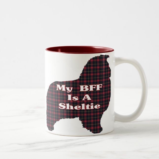 Sheltie BESTE FREUNDIN Geschenke Zweifarbige Tasse (Rechts)
