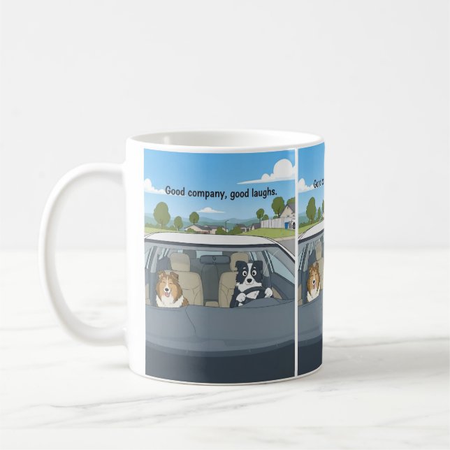 Sheltie border collie cartoon kaffeetasse (Links)