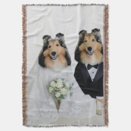 Sheltie Bride & Groom Decke
