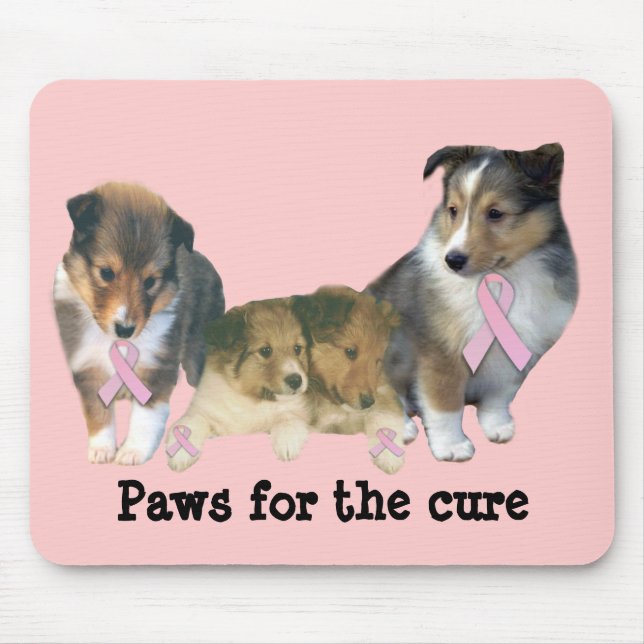 Sheltie Brustkrebs Mousepad (Vorne)