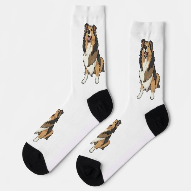 Sheltie Cartoon image Socken (Linkes Detail)