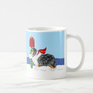 Sheltie Christmas Mail Tri Color Kaffeetasse