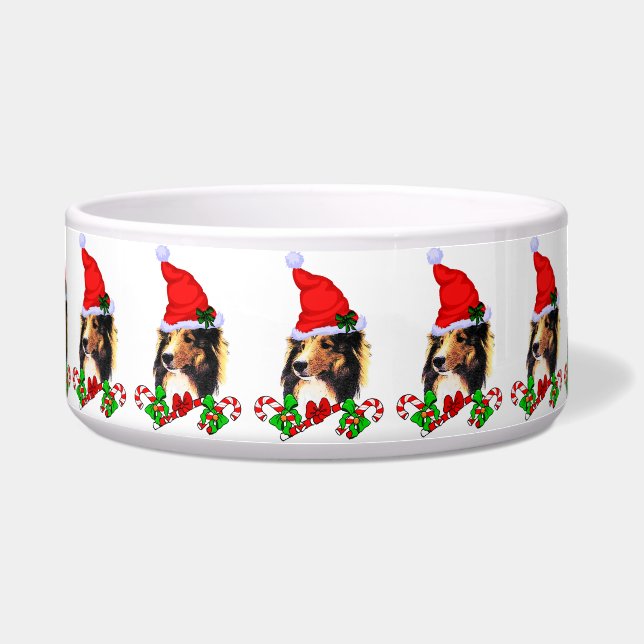 Sheltie Christmas Merry Bowl Napf (Vorderseite)