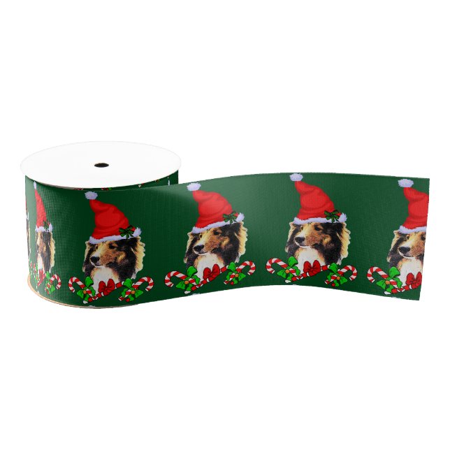 Sheltie Christmas Merry Ripsband (Spule)