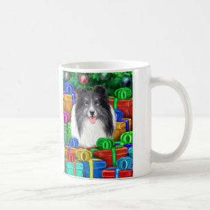 Sheltie Christmas Open Geschenke Bi Black Tasse