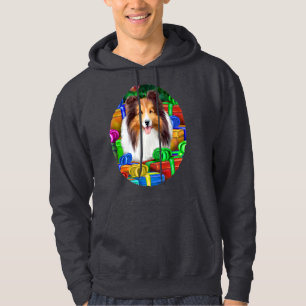 Sheltie Christmas Open Geschenke Verkauf Hoodie