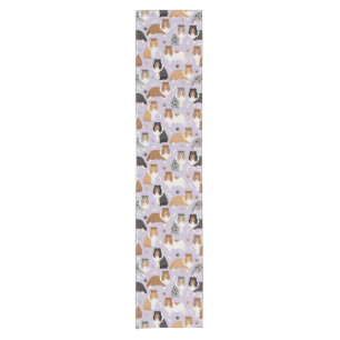 Sheltie Dog Bones and Paws Kurz Table Runner Kurzer Tischläufer