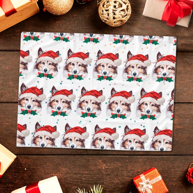 Sheltie Dog Breed Christmas Stars Fleecedecke (Von Creator hochgeladen)