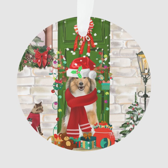 Sheltie Dog Christmas Ornament (Vorderseite)