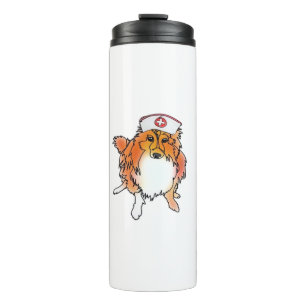 Sheltie Dog in Nurse Hat - animalsinhats Classic T Thermosbecher