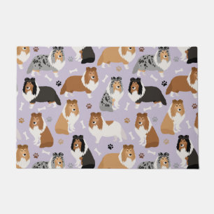 Sheltie Dog Knochen und Paws Doormat Fußmatte