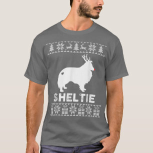 Sheltie Dog Lover Christmas Reindeer Ugly Christma T-Shirt