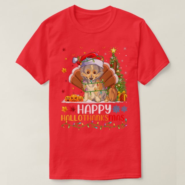 Sheltie Dog Lover Funny Happy Sheltie HelloDankeM T-Shirt (Design vorne)