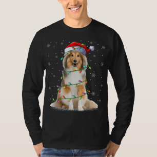 Sheltie Dog Lover Xmas Lighting Santa Sheltie Chri T-Shirt