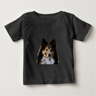 Sheltie Dog Malerkizze Baby T-shirt