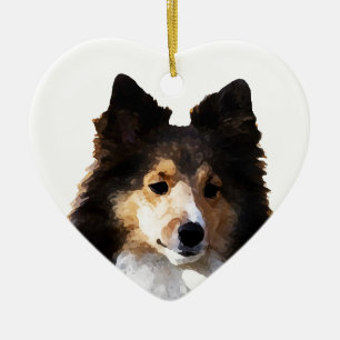 Sheltie Dog Malerkizze Keramikornament