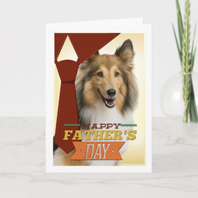 Sheltie Fathers Day Card Karte (Vorderseite)