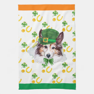 Sheltie Ferienheim Dekoration St. Patrick's Day Geschirrtuch