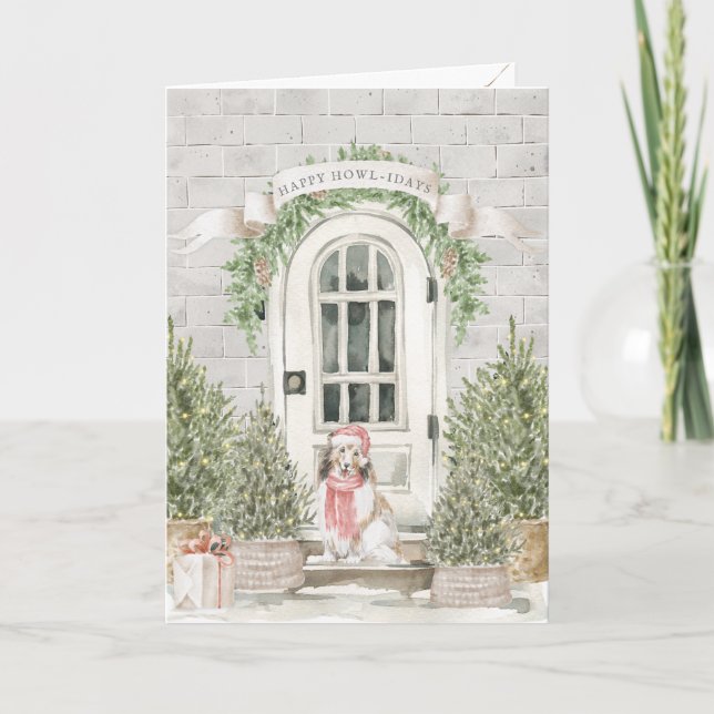 Sheltie Front Porto Weihnachten Karte (Vorderseite)