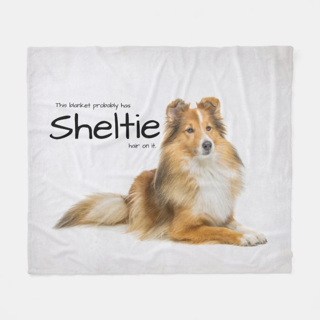 Sheltie Hair Fleecedecke (Vorderseite (Horizontal))