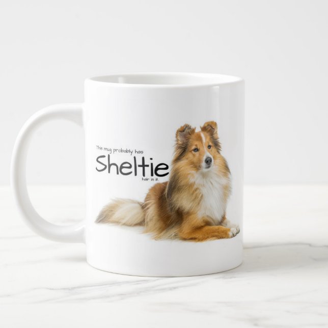 Sheltie Hair Jumbo-Tasse (Links)