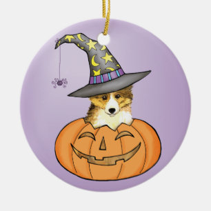 Sheltie Halloween Keramik Ornament