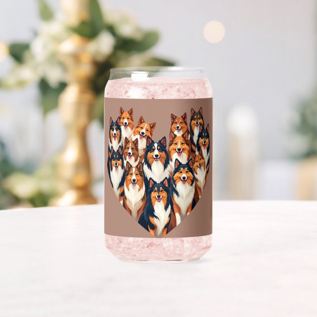 Sheltie Heart Illustration Niedlich Shetland Sheep Dosenglas (Insitu (Hochzeit))