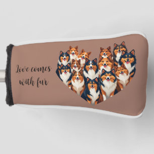 Sheltie Heart Illustration Niedlich Shetland Sheep Golf Headcover