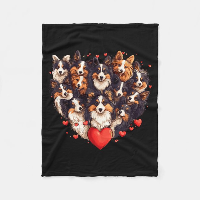 Sheltie Heart-shaped Cute Sheltie Dog Lover Men Wo Fleecedecke (Vorderseite)
