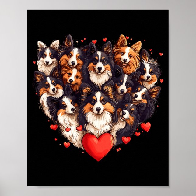 Sheltie Heart-shaped Cute Sheltie Dog Lover Men Wo Poster (Vorne)