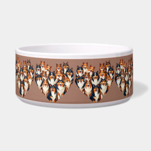 Sheltie Herz Illustration Süßer Shetland Sheepdog Napf