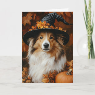 Sheltie Hexe Halloween Feiertagskarte