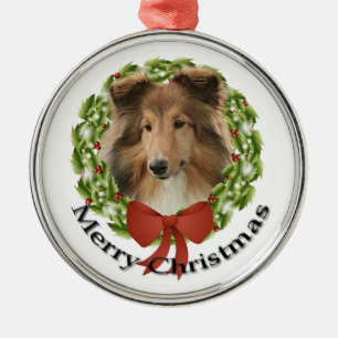 Sheltie Holiday Silbernes Ornament