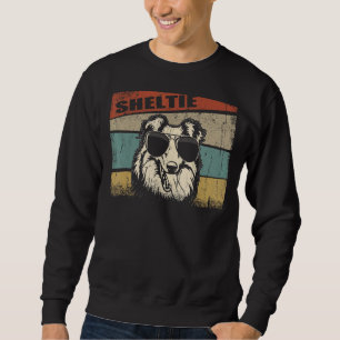 Sheltie Hund Cool Einfacher Vintage Retro Stil Sweatshirt