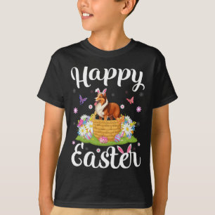 Sheltie Hund Frohe Ostern Eierjagd Bunny Ohr Oster T-Shirt