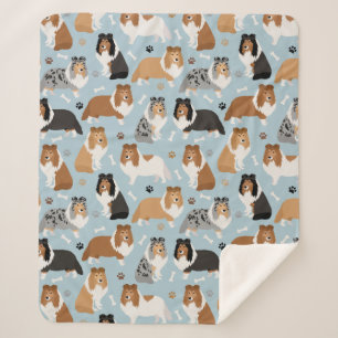 Sheltie Hunde Knochen und Paare Sherpadecke