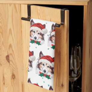 Sheltie-Hunderasse Weihnachtssterne Geschirrtuch