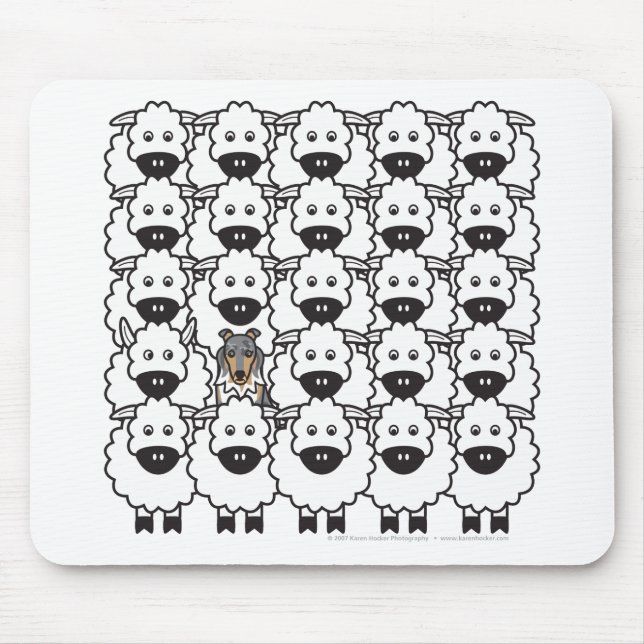Sheltie in den Schafen Mousepad (Vorne)