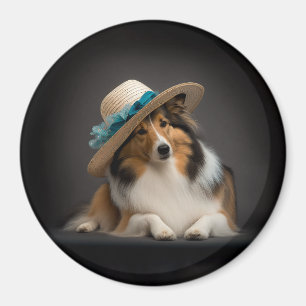 Sheltie in einem Hut Magnet