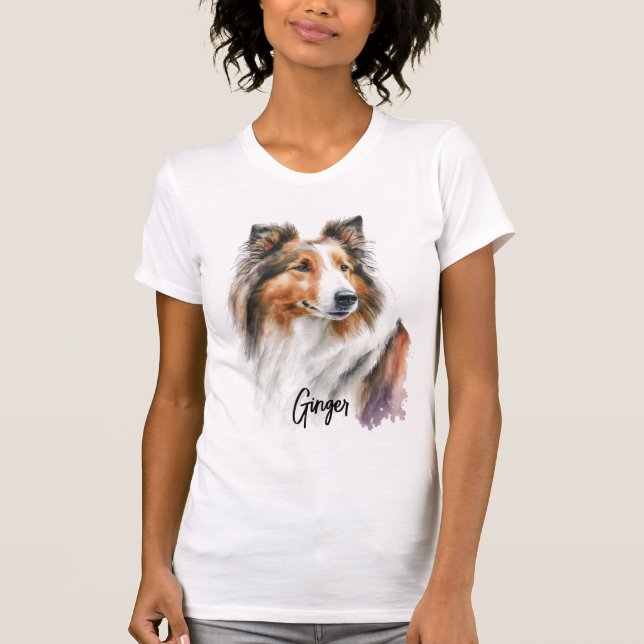 Sheltie-Malerei | PERSONALISIERT T-Shirt (Vorderseite)