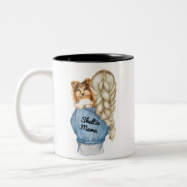 Sheltie Mama Blonde mit Sable Zweifarbige Tasse